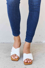 Load image into Gallery viewer, Weeboo Step Into Summer Criss Cross Wooden Clog Mule in White Sandals