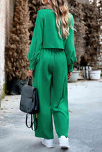 Load image into Gallery viewer, V-Neck Straight Leg Pants Set