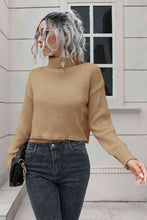 Load image into Gallery viewer, Turtleneck Dropped Shoulder Sweater