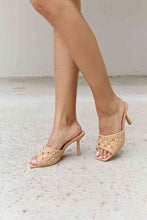 Load image into Gallery viewer, Forever Link Square Toe Quilted Mule Heels in Nude