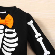 Load image into Gallery viewer, Glow in the Dark Skeleton Pattern Round Neck Sweatshirt and Bone Pattern Pants Set