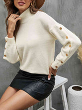 Load image into Gallery viewer, Button Detail Mock Neck Sweater
