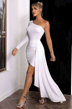 Load image into Gallery viewer, One-Shoulder Long Sleeve Mini Dress
