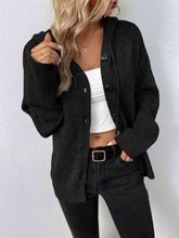 Load image into Gallery viewer, Button-Down Long Sleeve Hooded Sweater