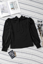 Load image into Gallery viewer, Mock Neck Puff Sleeve Blouse