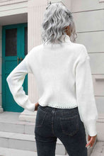 Load image into Gallery viewer, Turtleneck Dropped Shoulder Sweater