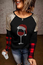 Load image into Gallery viewer, Graphic Christmas Sequin Long Sleeve T-Shirt