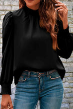 Load image into Gallery viewer, Mock Neck Puff Sleeve Blouse