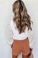 Load image into Gallery viewer, V-Neck Openwork Long Sleeve Blouse