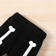 Load image into Gallery viewer, Glow in the Dark Skeleton Pattern Round Neck Sweatshirt and Bone Pattern Pants Set