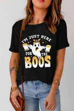 Load image into Gallery viewer, Round Neck Short Sleeve Ghost Graphic T-Shirt