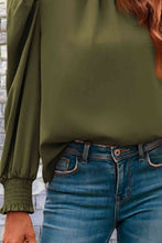 Load image into Gallery viewer, Mock Neck Puff Sleeve Blouse
