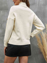 Load image into Gallery viewer, Button Detail Mock Neck Sweater