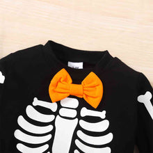 Load image into Gallery viewer, Glow in the Dark Skeleton Pattern Round Neck Sweatshirt and Bone Pattern Pants Set