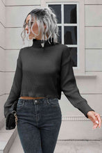 Load image into Gallery viewer, Turtleneck Dropped Shoulder Sweater