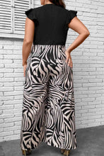 Load image into Gallery viewer, Plus Size Printed Surplice Neck Wide Leg Jumpsuit