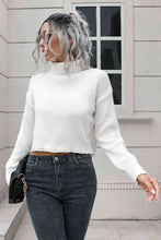 Load image into Gallery viewer, Turtleneck Dropped Shoulder Sweater