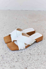 Load image into Gallery viewer, Weeboo Step Into Summer Criss Cross Wooden Clog Mule in White Sandals