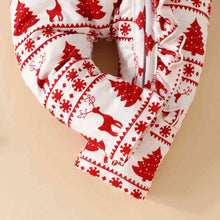 Load image into Gallery viewer, Christmas Zip Detail Ruffled Jumpsuit