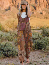 Load image into Gallery viewer, Full Size Printed V-Neck Sleeveless Jumpsuit