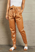 Load image into Gallery viewer, HEYSON Powerful You Full Size Faux Leather Paperbag Waist Pants