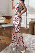 Load image into Gallery viewer, Printed Surplice Neck Sleeveless Jumpsuit