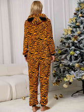 Load image into Gallery viewer, Animal Print  Zip Front Lounge Jumpsuit with Pockets