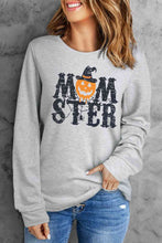 Load image into Gallery viewer, Round Neck Long Sleeve MOMSTER Graphic Sweatshirt