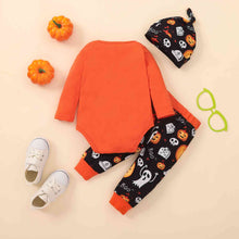 Load image into Gallery viewer, MY FIRST HALLOWEEN Graphic Bodysuit and Printed Long Pants Set