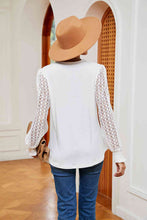 Load image into Gallery viewer, Contrast V-Neck Long Sleeve Blouse