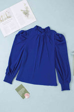 Load image into Gallery viewer, Mock Neck Puff Sleeve Blouse