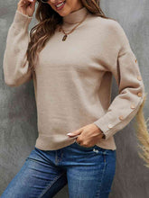 Load image into Gallery viewer, Button Detail Mock Neck Sweater