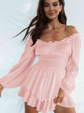 Load image into Gallery viewer, Off Shoulder Smocked Waist Romper