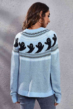 Load image into Gallery viewer, Ghost Pattern Round Neck Long Sleeve Sweater