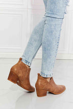 Load image into Gallery viewer, MMShoes Trust Yourself Embroidered Crossover Cowboy Bootie in Caramel