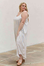 Load image into Gallery viewer, HEYSON Full Size Multi Colored Striped Jumpsuit with Pockets