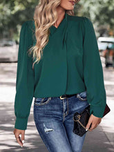 Load image into Gallery viewer, V-Neck Cutout Long Sleeve Blouse