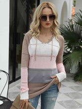 Load image into Gallery viewer, Color Block Hooded Sweater