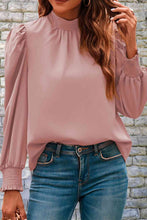 Load image into Gallery viewer, Mock Neck Puff Sleeve Blouse