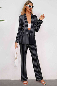 Striped Long Sleeve Two Piece Set