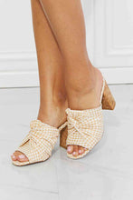 Load image into Gallery viewer, Qupid Freshly Picked Twist Peep Toe Block Heel Mule