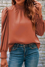 Load image into Gallery viewer, Mock Neck Puff Sleeve Blouse