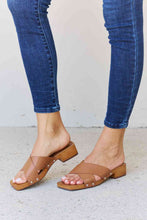 Load image into Gallery viewer, Weeboo Step Into Summer Criss Cross Wooden Clog Mule in Brown Sandals