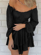 Load image into Gallery viewer, Off Shoulder Smocked Waist Romper