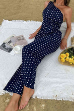 Load image into Gallery viewer, Polka Dot One-Shoulder Jumpsuit