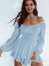 Load image into Gallery viewer, Off Shoulder Smocked Waist Romper