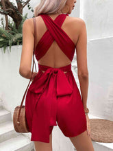 Load image into Gallery viewer, Knot Detail Tie Back Romper