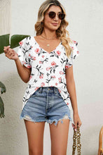 Load image into Gallery viewer, V-Neck Short Sleeve Blouse