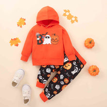 Load image into Gallery viewer, BOO Graphic Long Sleeve Hoodie and Printed Pants Set