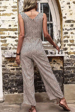 Load image into Gallery viewer, Printed Tie Front Sleeveless Jumpsuit